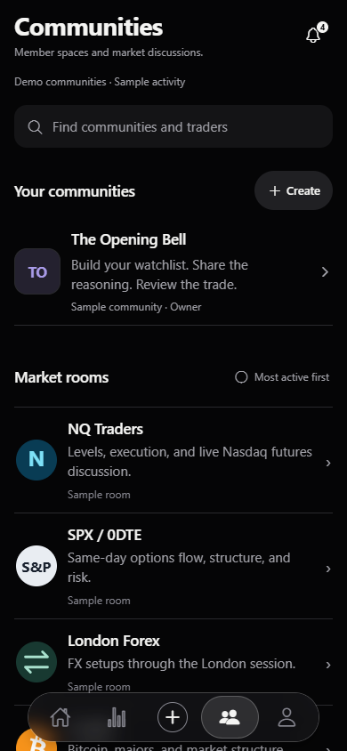 Actual BIAS beta directory preview with sample communities and rooms